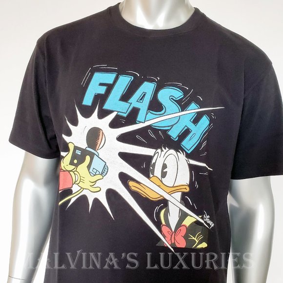 GUCCI T-SHIRT DISNEY DONALD DUCK BLACK HEAVY COTTON CREWNECK TOP S small - Picture 7 of 13